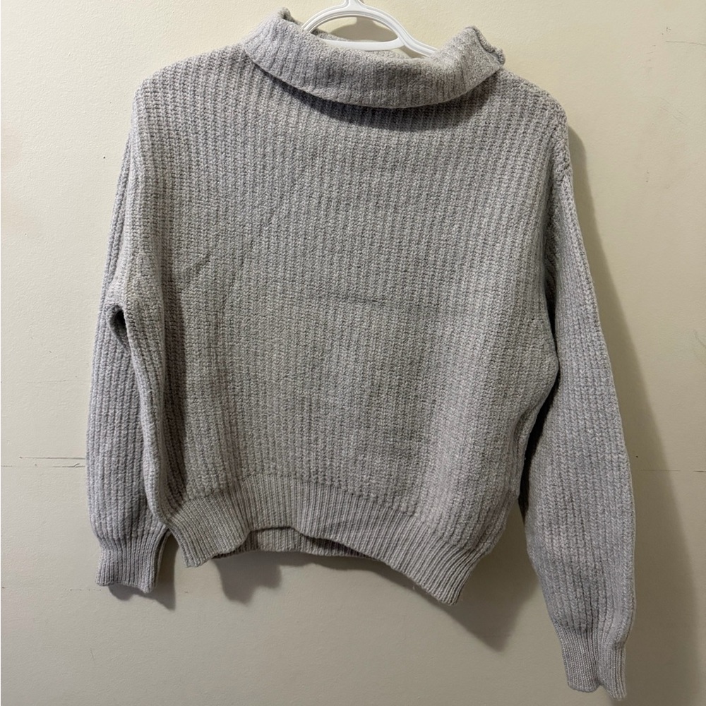 Wilfred Light Gray Cowl Neck Sweater